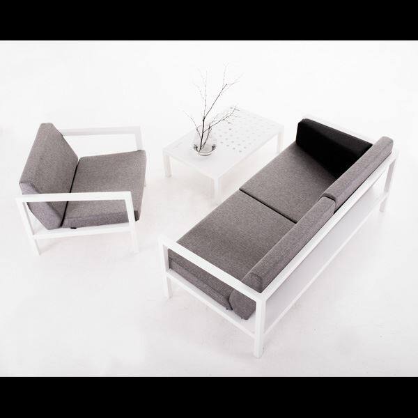 SUNDAYS フレームラウンジセット FLAME LOUNGE SET 屋外用 ガーデンファニチャー ホワイト／ライトグレー