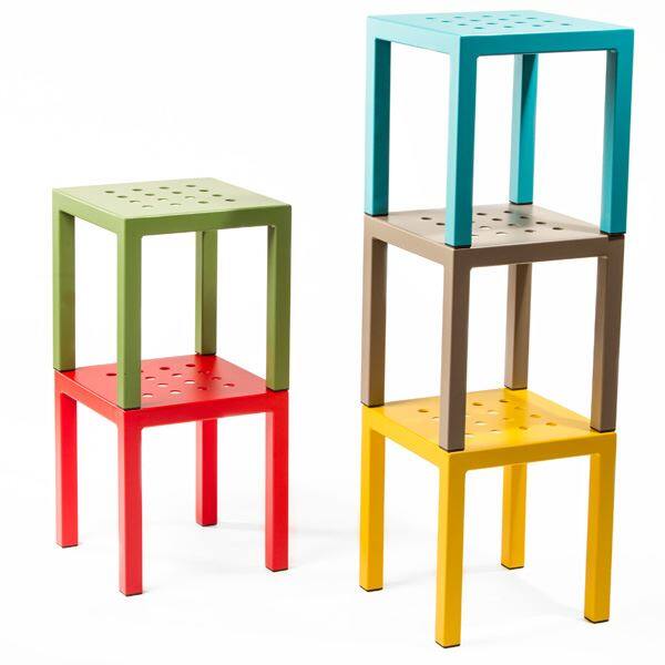 SUNDAYS フレームダイニング スクエア 屋外用 ガーデンファニチャー オレンジ