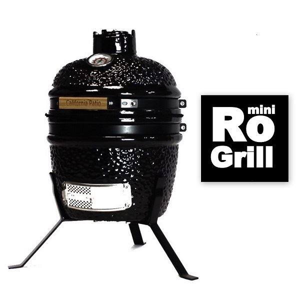 カリフォルニア　パティオ   Ro mini Grill セラミック製チャコールBBQグリル (27cm)   グリルカバー付き 