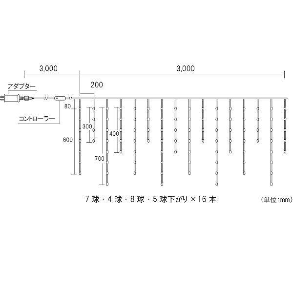 コロナ産業 RGBジュエリーつららライト 96球 J96RGB アダプター付 室内用 『イルミネーションライト』 