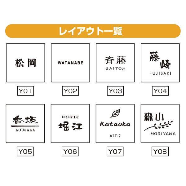 YKKAP 機能門柱用表札 ステンレスプレート表札Lite KYM4-S-□ 『機能門柱 YKK用』 『表札 サイン 戸建』 