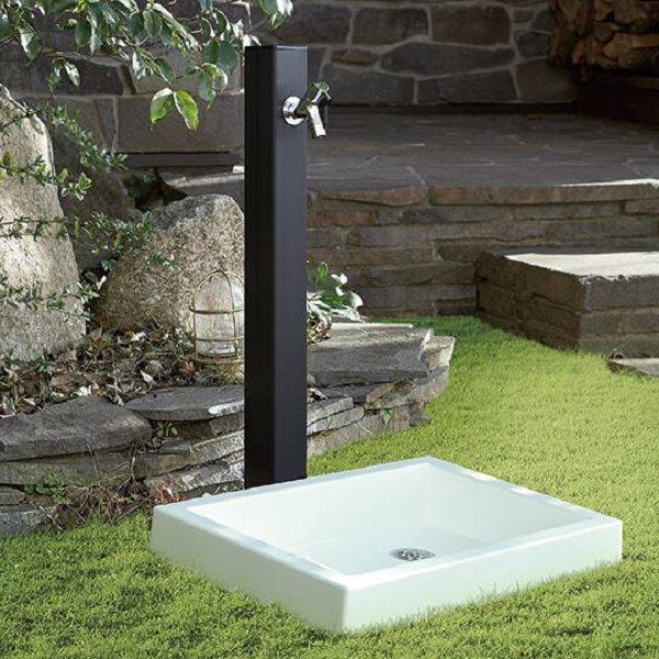 ナスタ 水栓柱 KS-SC04P-BK 『水栓柱・立水栓 水受け（パン）』