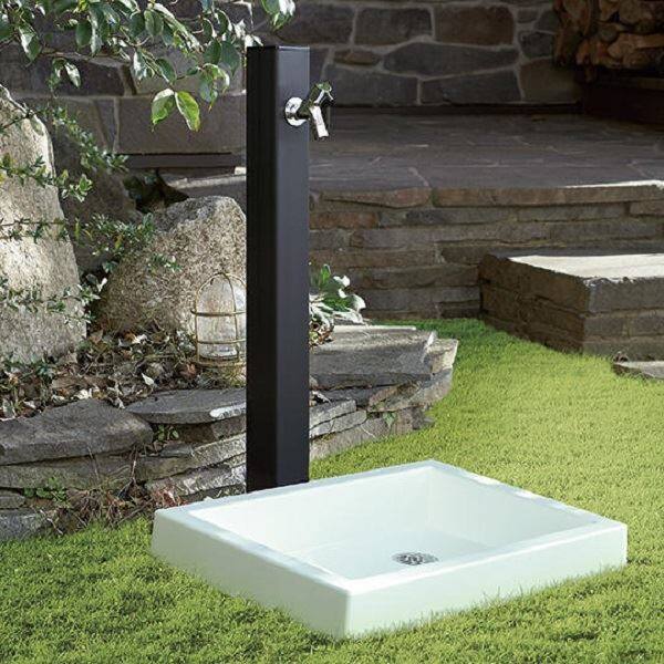 ナスタ 水栓柱 KS-SC04P-RD 『水栓柱・立水栓 水受け（パン）』 レッド