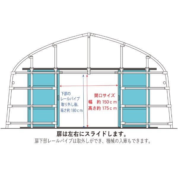 南榮工業 オリジナルハウス OH-4575 前後扉仕様 OH-4575FRD 『ビニールハウス 南栄工業』 