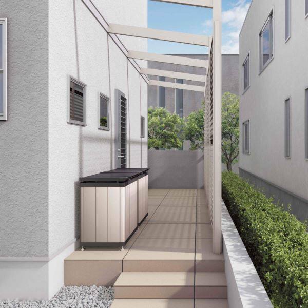 【法人様限定商品 個人宅・現場配送不可】四国化成 ゴミストッカー HM1型 上開き式 完成品 GSHM1-0908KSB 『ゴミ袋（45L）集積目安 5袋』 BK＋セピアブラウン