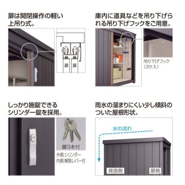 【法人様限定商品 個人宅・現場配送不可】四国化成 マイストッカーEX1型 ベースプレート仕様 2010-20サイズ MYEX1-B201020 『アルミ 物置』 