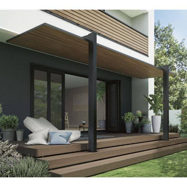 リクシル テラスSC 2.0間×5尺 標準柱 『独立テラス アルミ屋根』 木調色