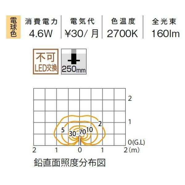 タカショー エバーアートポールライト 100V 15型 HFD-D89Y ＃71120800 100V用 『エクステリア照明 ガーデンライト』 焼 - 2