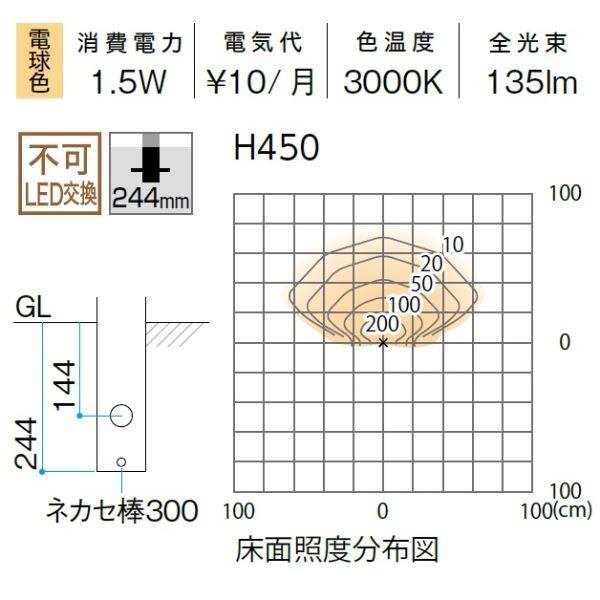 タカショー エバーアートポールライト ローボルト 8型 HBC-D88P #71101700 12V用／24V用 『エクステリア照明 ガーデンライト』 ダークパイン