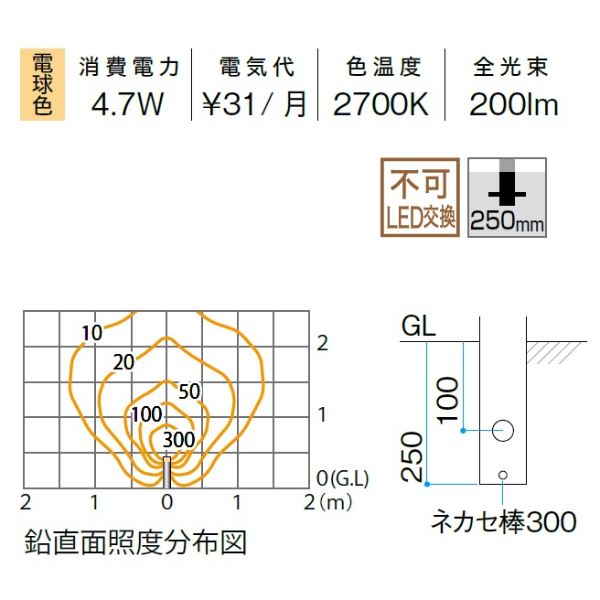 タカショー アートウッドポールライト 21型 HBC-D92B #71214400 12V用／24V用 『エクステリア照明 ガーデンライト』 ブラウンエボニー