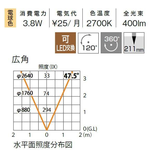 タカショー ガーデンアップライト ルーメック S 広角 スパイク付 HBB-D76S #70873400 12V用／24V用 『エクステリア照明 ガーデンライト』 シルバー