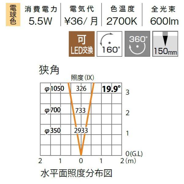 タカショー ガーデンアップライト ルーメック スリム M 狭角 HBB-D71S #70902100 12V用／24V用 『エクステリア照明 ガーデンライト』 シルバー