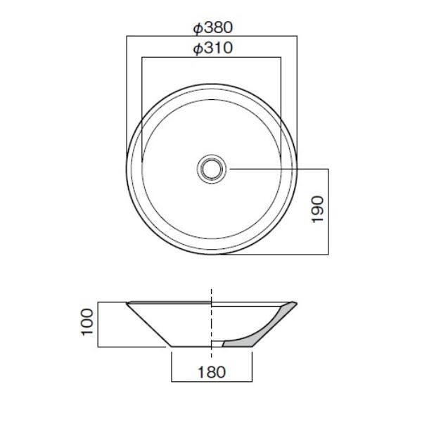 オンリーワン ベベル TC3-GPBVM-LG マル 『水栓パン 水受け』 ライトグレー