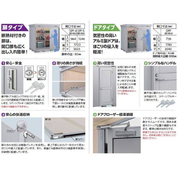 『配送は関東・東海限定』イナバ物置 FP／フォルタプラス FP-3618HT 扉タイプ ハイルーフ 多雪型 『追加金額で工事も可能』 『屋外用断熱材付 - 5