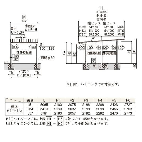 全国配送 YKK カーポート エフルージュ ワン100 57-30 標準タイプ ポリカ板 『YKKAP