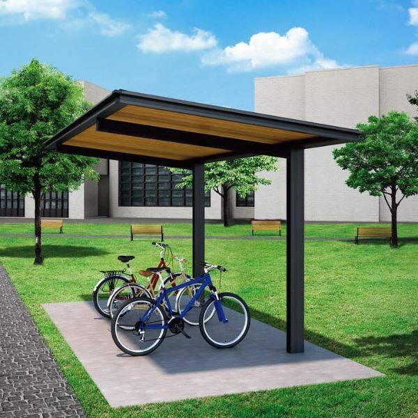 YKK ルシアス サイクルポート 750タイプ 20-20 H25 単体納まり 自転車収容台数の目安：3台 アルミ屋根 複合カラー