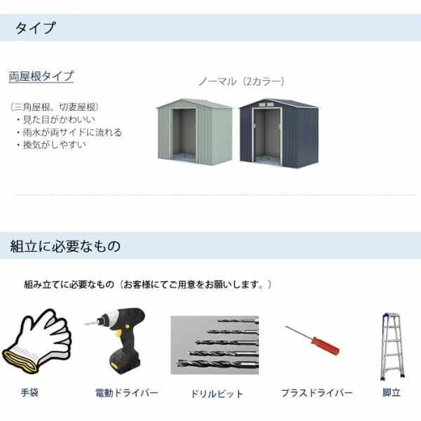 リーベ メタルシェッド 物置小屋 002 ダークグレーベージュ 約1.4畳 収納庫