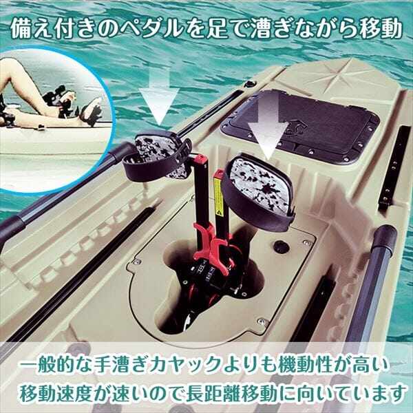 Hill Stone(ヒルストーン)  ペダル式カヤック ミラージュタイプ  od494 カーキ