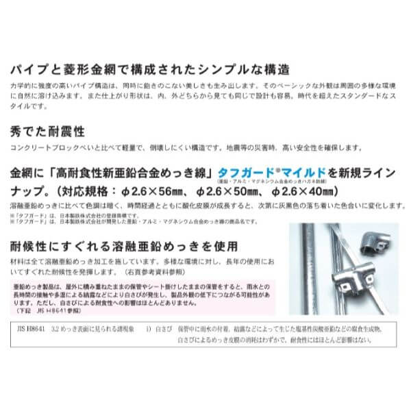 朝日スチール 朝日PCフェンス A型 2スパンセット 組立式 PC-A750 300g 亜鉛めっき鉄線 φ3.2x56 アメリカン フェンス 金網 