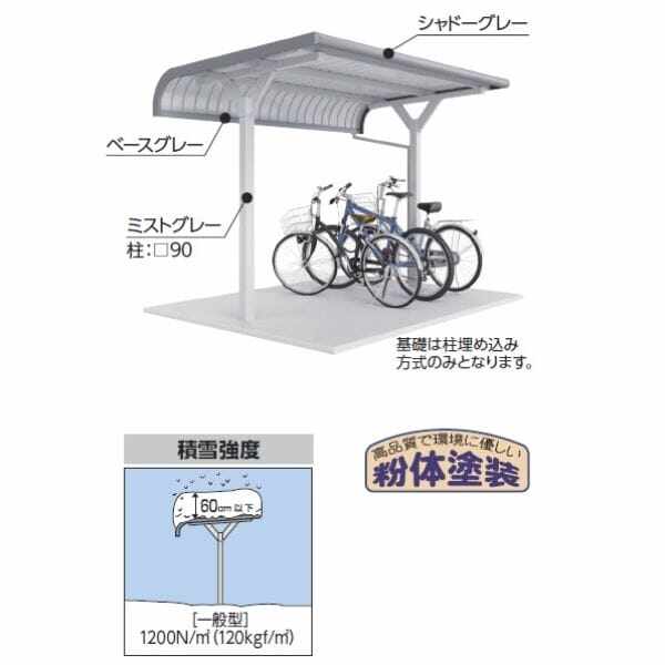 配送は東海・関東地方限定 イナバ物置 自転車置場 BTタイプ 中央柱 R屋根 BT-24 6台収納 