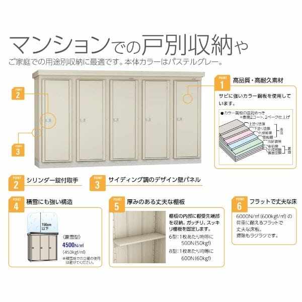 ダイケン 連続物置 DM-KPL C30808 連結型（3棟タイプ）  ＊追加棟施工には基本棟の別途購入が必要です 『連続型物置 マンション アパート 工場向け 屋外用』 