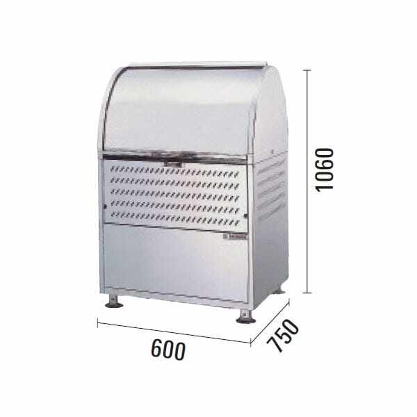 ダイケン クリーンストッカー CKM-600型 （18-8ステンレスタイプ） 『ゴミ袋（45L）集積目安 7袋、世帯数目安 3世帯』 『ゴミ収集庫』『ダストボックス ゴミステーション 屋外』 シルバー