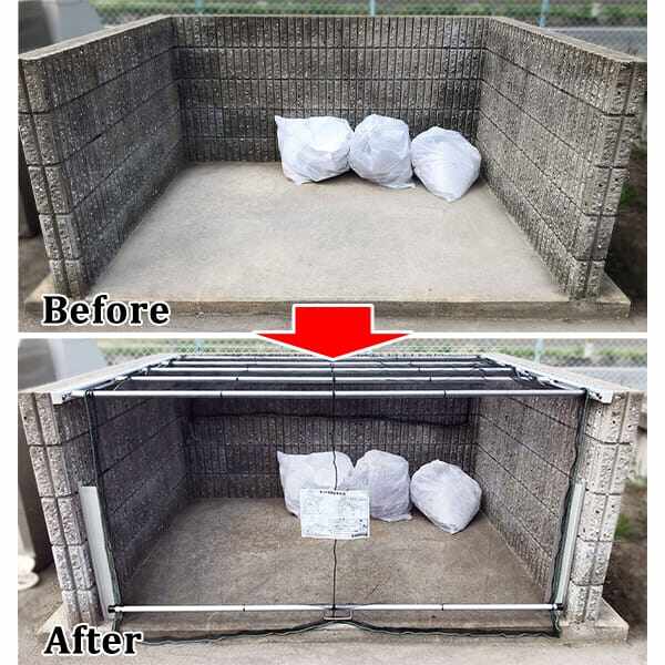 ダイケン クリーンストッカー（ネットタイプ） CKA-2016-B 『ゴミ袋（45L）集積目安 71袋、世帯数目安 35世帯』 『ゴミ収集庫』『ダストボックス ゴミステーション 屋外』 