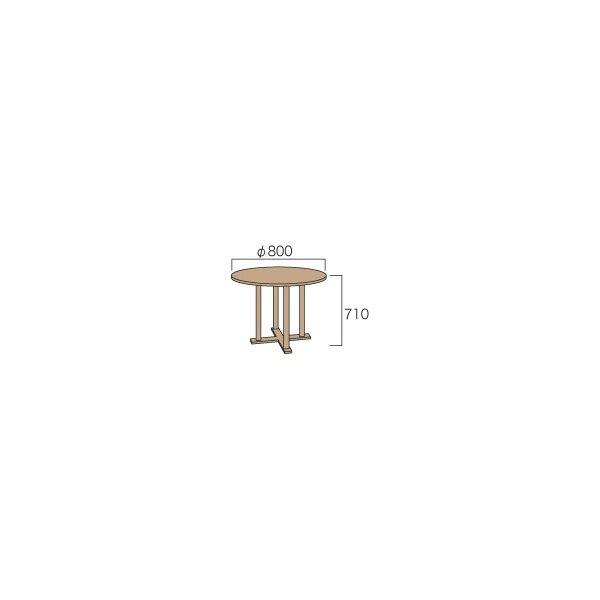 ジャービス商事 丸テーブル0808 『ガーデンテーブル』 無塗装
