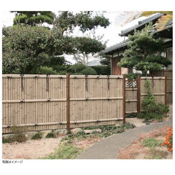 タカショー　e-バンブーユニット　こだわり竹建仁寺垣　H1400　パネル (片面)　＊柱は別売です　『竹垣フェンス　柵』 