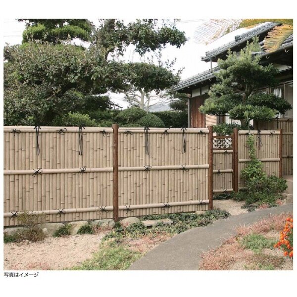 タカショー　e-バンブーユニット こだわり竹建仁寺垣　H1400　パネル (両面)　＊柱は別売です　『竹垣フェンス　柵』 