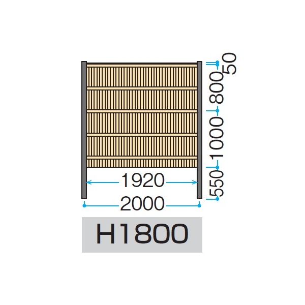 タカショー　e-バンブーユニット　こだわり竹建仁寺垣　H1800　パネル (片面)　＊柱は別売です　『竹垣フェンス　柵』 