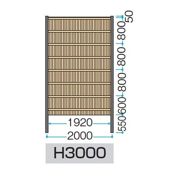 タカショー　e-バンブーユニット こだわり竹建仁寺垣　H3000　パネル (両面)　＊柱は別売です　『竹垣フェンス　柵』 
