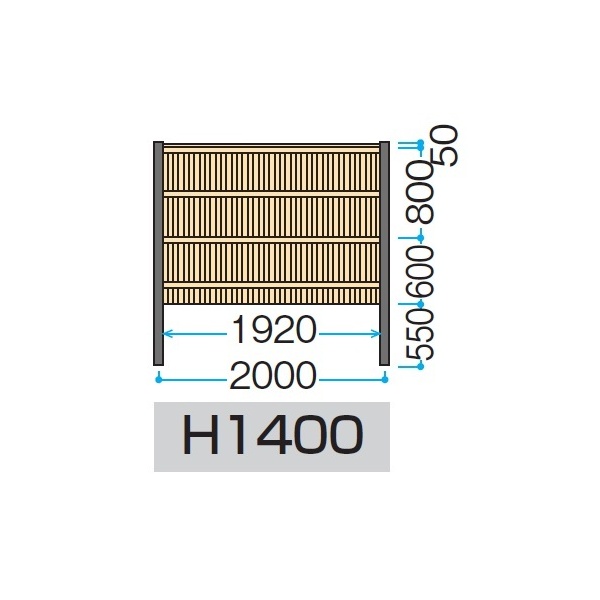 タカショー　e-バンブーユニット　建仁寺垣　H1400　パネル (両面)　＊柱は別売です　『竹垣フェンス　柵』 枯　竹