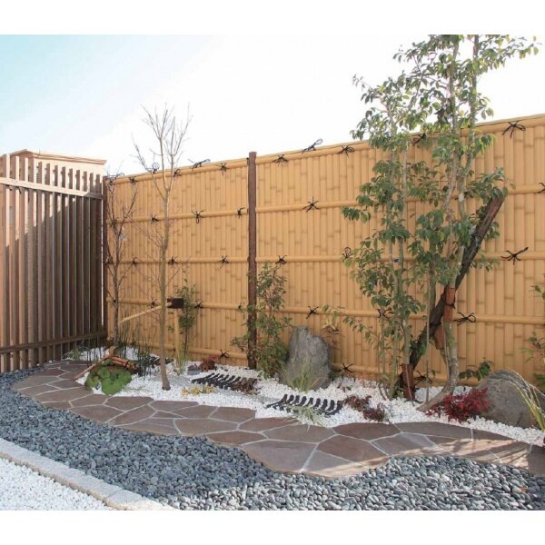 タカショー　e-バンブーユニット　建仁寺垣　H2000　パネル (片面)　＊柱は別売です　『竹垣フェンス　柵』 枯　竹