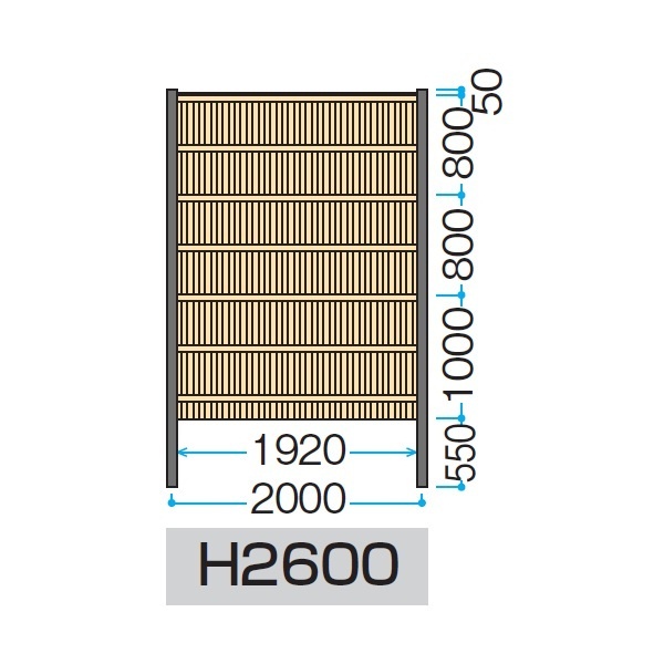 タカショー　e-バンブーユニット　建仁寺垣　H2600　パネル (片面)　＊柱は別売です　『竹垣フェンス　柵』 枯　竹