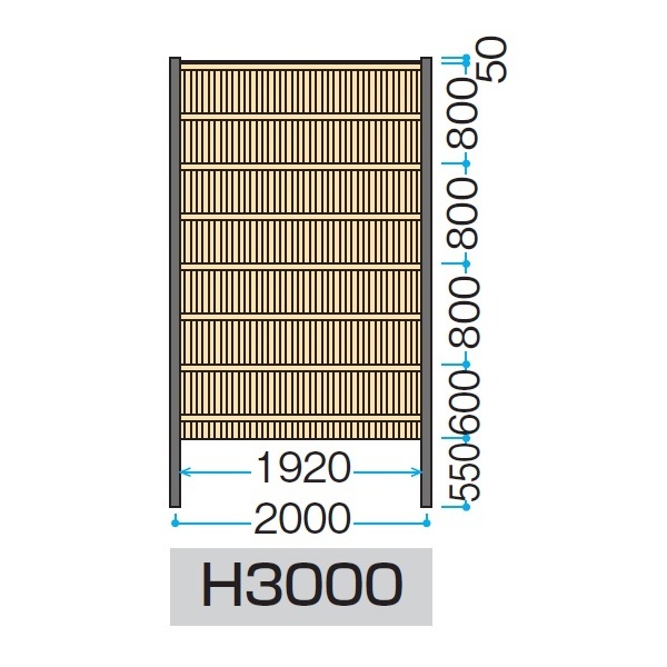 タカショー　e-バンブーユニット　建仁寺垣　H3000　パネル (片面)　＊柱は別売です　『竹垣フェンス　柵』 枯　竹