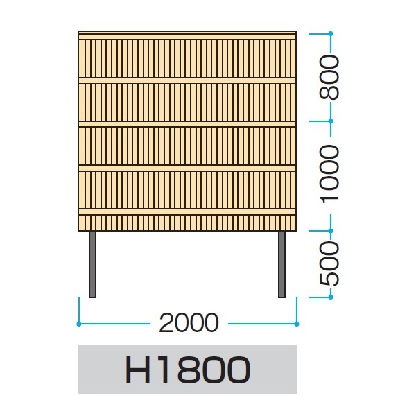 タカショー　e-バンブーユニット　H1800　フリーポール垣　＊柱は別売です　『竹垣フェンス　柵』 枯　竹