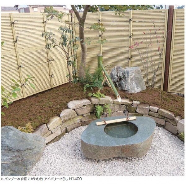 タカショー　e-バンブーユニット こだわり竹みす垣　H1800　パネル　＊柱は別売です　『竹垣フェンス　柵』 アイボリーさらし