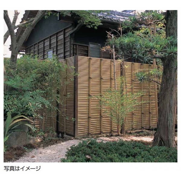 タカショー　eco-バンブーユニット　みす垣　H1500　パネル　＊柱は別売です　竹垣フェンス　柵』 イエロー