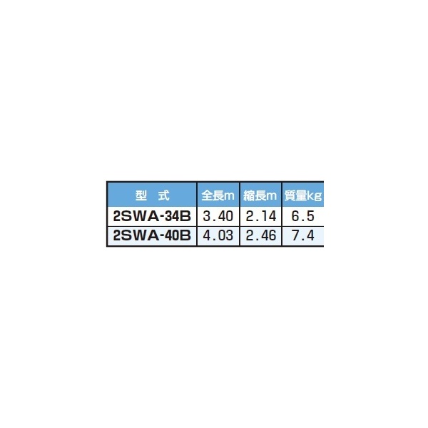 ピカコーポレイション プッシュアップ式2連はしご 2SWA-40B 