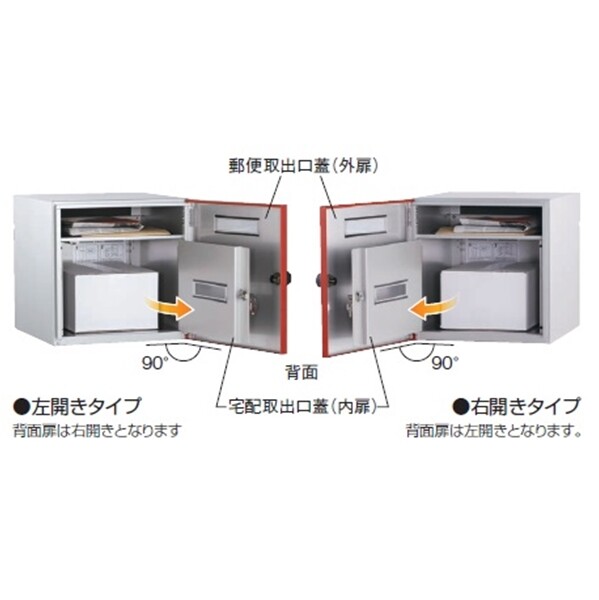 ユニソン 宅配ポスト コルディア80 前入れ後出し レザー調 『郵便受け 一戸建て用 屋外』 レザーレッド