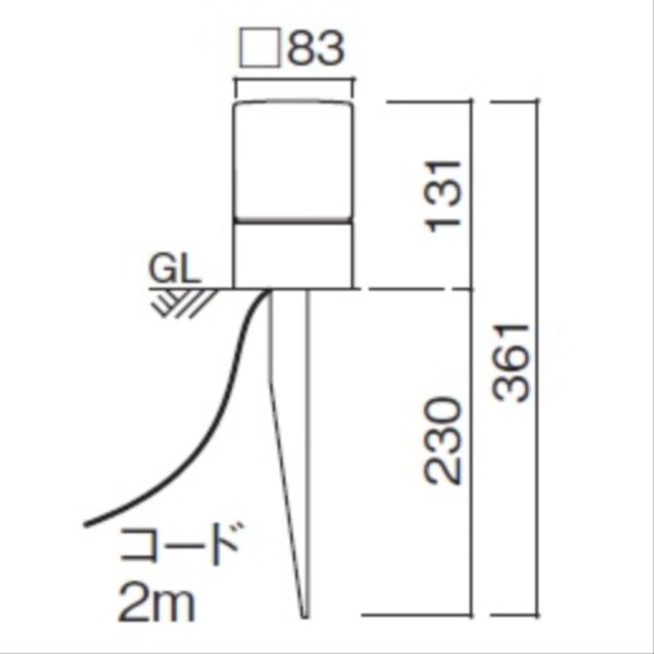 ユニソン エコルトポールライ ト EA 01019 12 12V用 『エクステリア照明 ローボルトライト』 シルバー