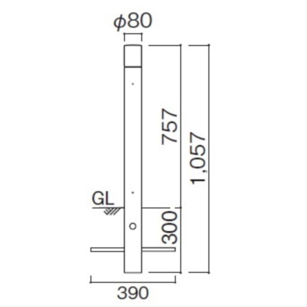 ユニソン ポージィポールライト UA 01005 12 LED色:電球色 『エクステリア照明 ライト』 シルバー