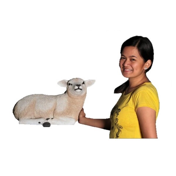 FRP 柔和な子ひつじ / Texelaar LamB Resting fr110034 『動物園オブジェ アニマルオブジェ 店舗・イベント向け』 