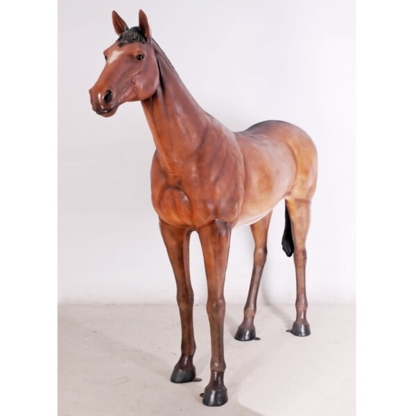 FRP 強壮と立ち振る舞う馬 / Standing Horse - Life Size fr100019 『動物園オブジェ アニマルオブジェ 店舗・イベント向け』 