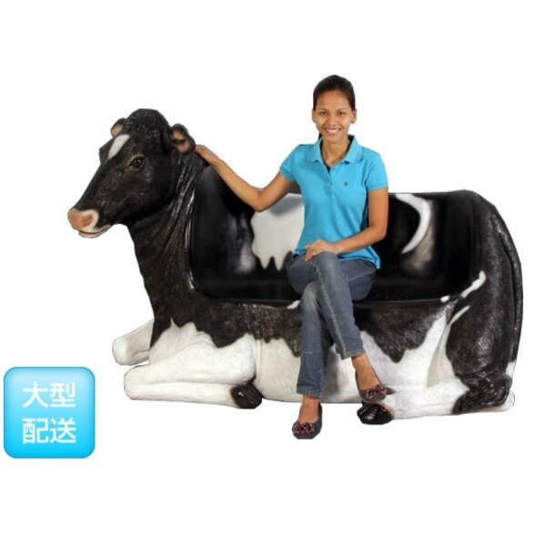 FRP 乳牛のベンチ / Cowch fr120020ou 『動物園オブジェ アニマルオブジェ ベンチ 店舗・イベント向け』 