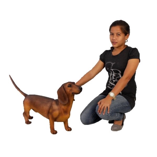 FRP ダックスフンド(ブラウン) / Dachshund fr110105br 『犬オブジェ アニマルオブジェ 店舗・イベント向け』 