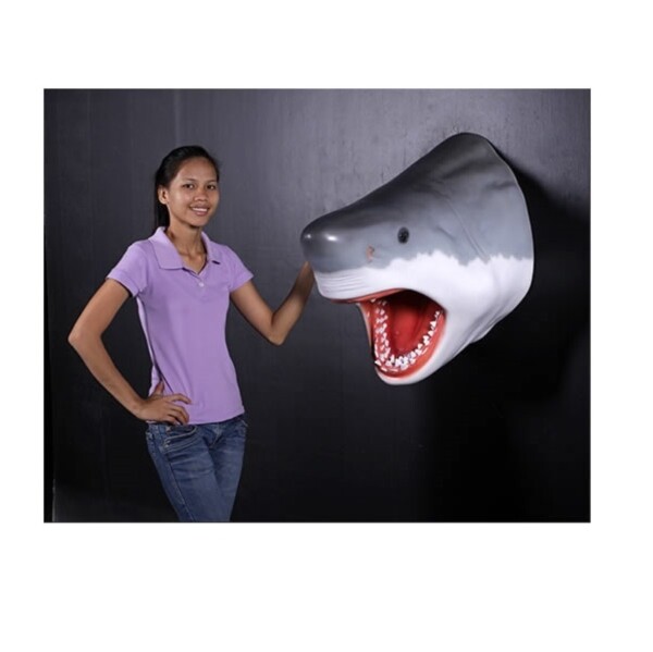 FRP ジョーズの頭 / Great White Shark's Head fr130046 『水族館オブジェ アニマルオブジェ 店舗・イベント向け』 