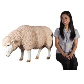 FRP メリノ種のひつじ / Merino Ewe fr020409 『動物園オブジェ アニマルオブジェ 店舗・ホテル向け』 