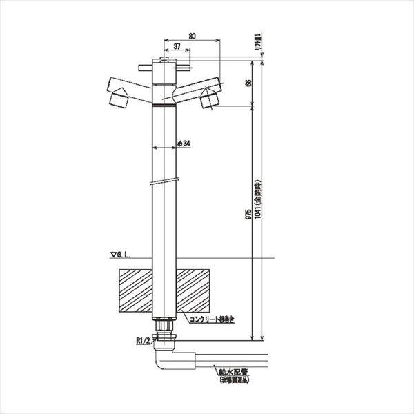 オンリーワン ジラーレ TK3-SAV 『水栓柱・立水栓セット（蛇口付き）』 バニラ